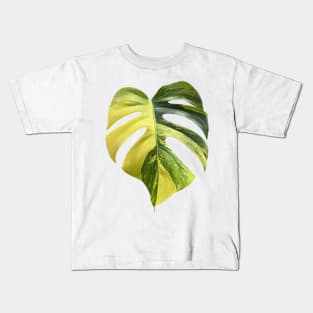 Colorful Variegated Monstera Deliciousa Aurea Design Kids T-Shirt